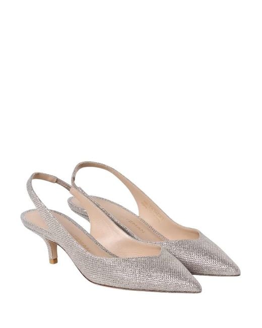 Stuart Weitzman Metallic Eva Pointed-Toe Slingback Pumps