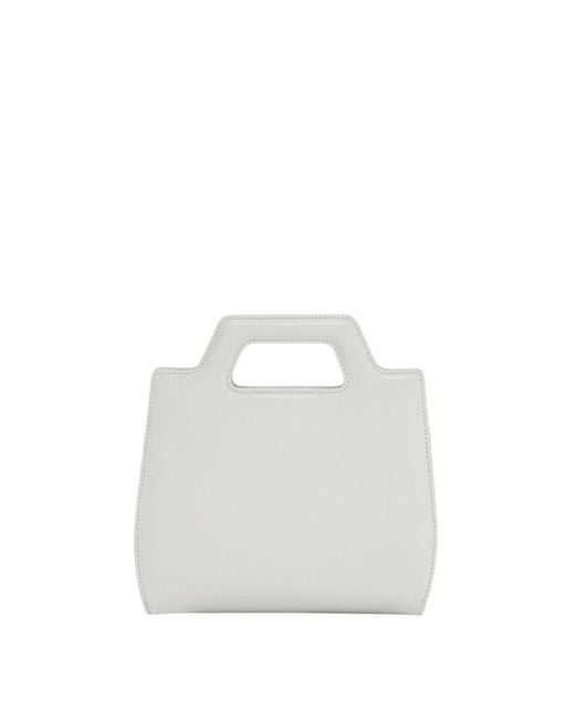 Ferragamo White Mini Wanda Top Handle Leather Hand Bag