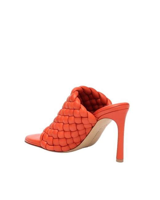 Bottega Veneta Red 105Mm Bv Curve Sandals