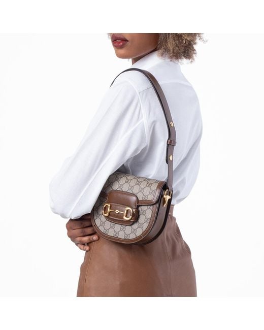 Gucci Natural Mini Horsebit 1955 Shoulder Bag