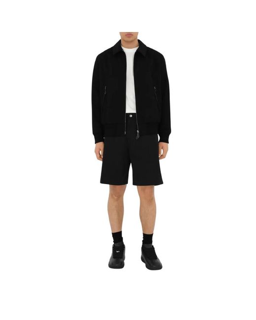 Burberry Black Twill Weave Bermuda Cotton Shorts for men