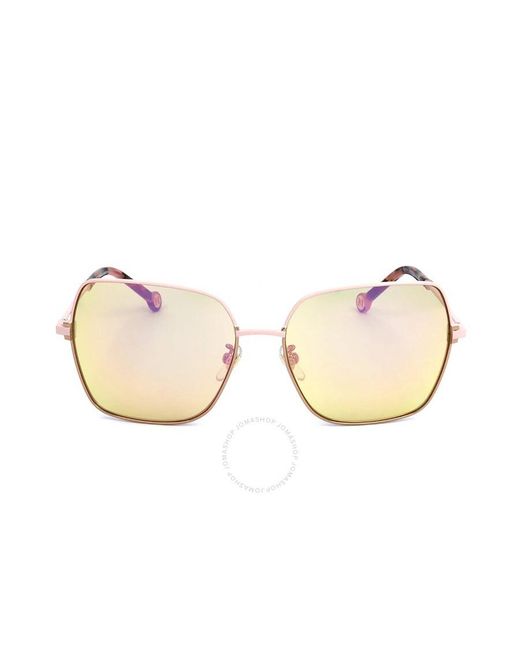 Carolina Herrera Pink Gold Butterfly Sunglasses She174 2amx 54