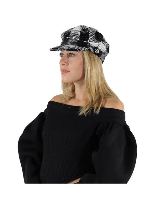 Maison Michel Black New Abby Damier Sequin Hat