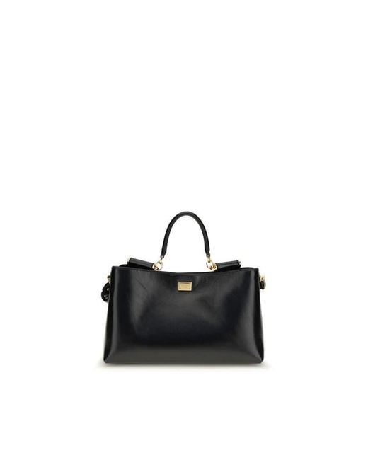 Dolce & Gabbana Black Dolce & Gabbana Vittoria Top Handle Bag