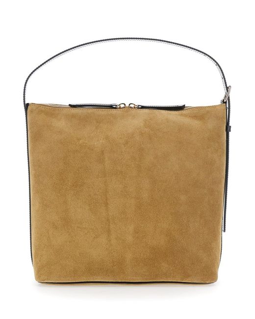 A.P.C. Natural 'Vera' Shoulder Bag With Top Handle And Zip Closure