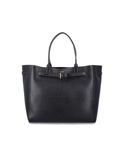 Tom Ford Black Audrey Large Leather Tote Bag