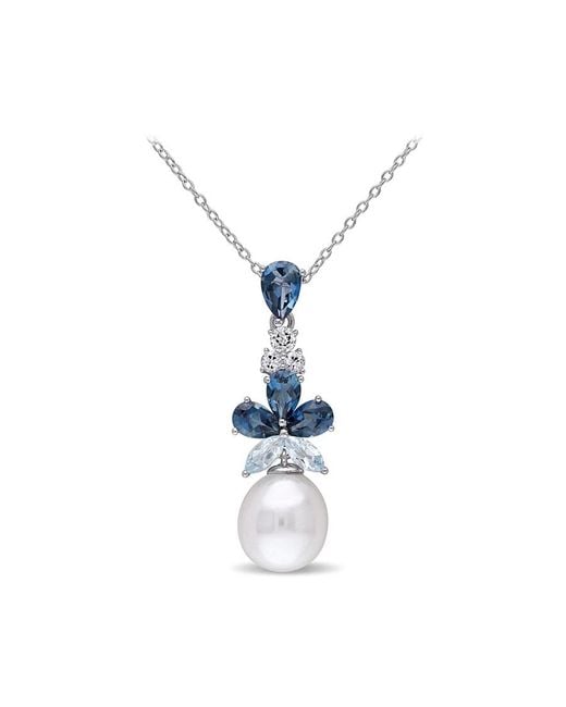 Amour White 3 1/4 Ct Tgw London, Sky And Topaz And 9.5