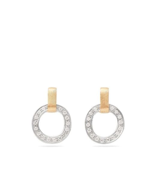 Marco Bicego Metallic Jaipur Link Collection 18k Yellow & White Gold Flat-link Diamond Studs
