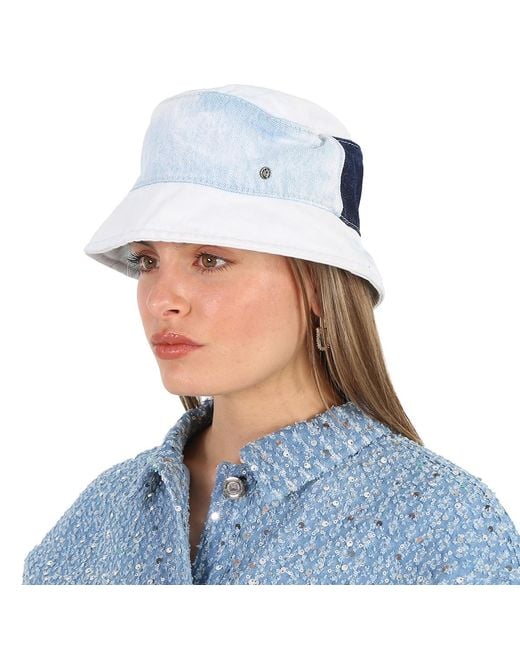 Maison Michel Blue Ladies Axel Cotton Denim Bucket Hat