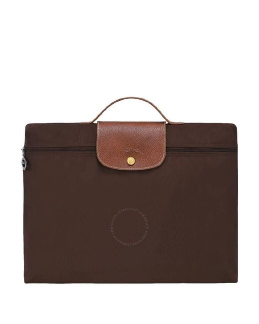 Longchamp Brown Le Pliage Canvas Briefcase
