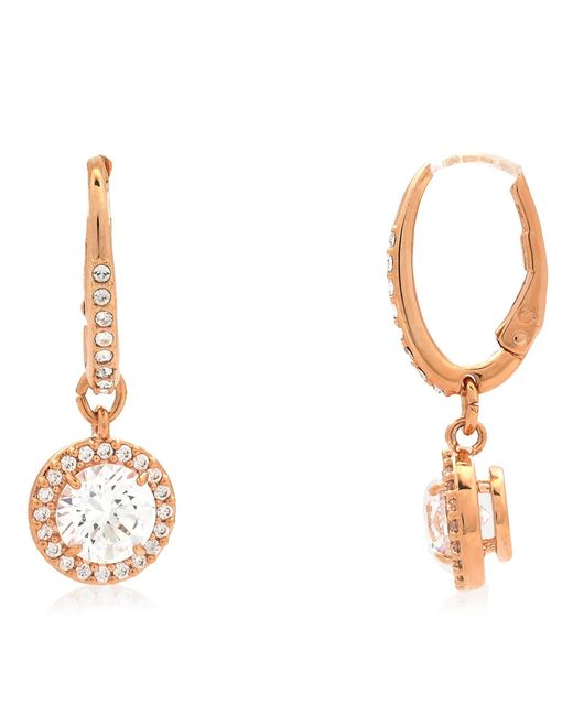 Swarovski White Ladies Constella Round Cut Crystal Drop Earrings