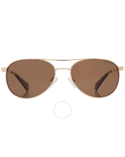 Polaroid Brown Core Bronze Polarized Pilot Sunglasses Pld 6070/s/x 0j5g/sp 56