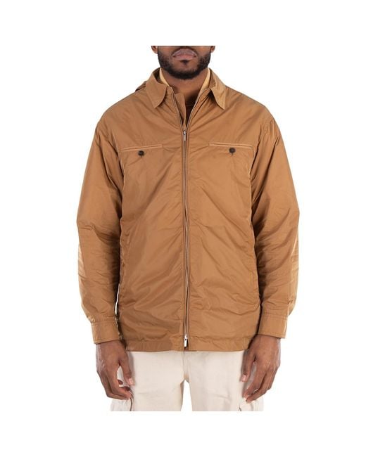 Ferragamo Brown Detachable Hood Long Sleeve Jacket for men