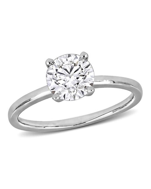 Created Forever Metallic 1 1/2Ct Tw Lab Grown Diamond Solitaire Engagement Ring for men
