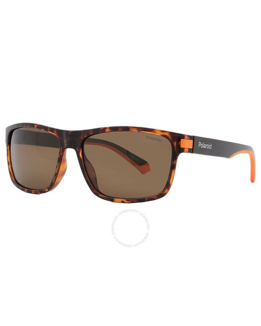 Polaroid Brown Bronze Rectangular Sunglasses Pld 2121/s 0l9g/sp 58 for men