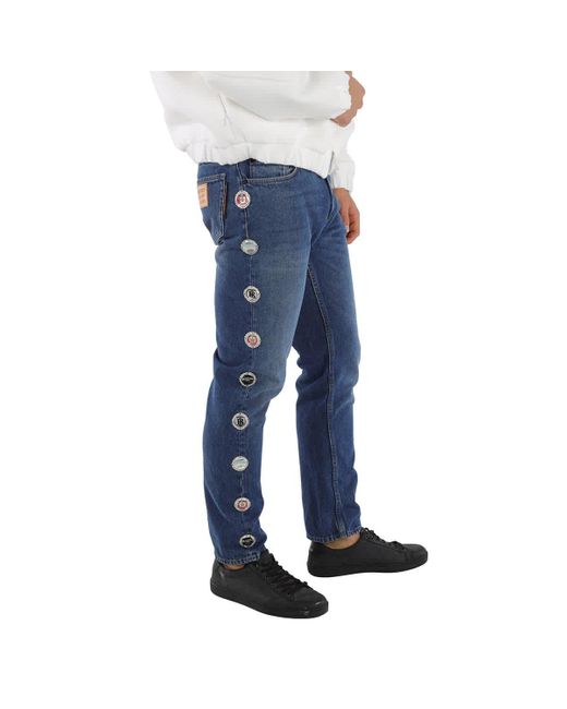Burberry Blue Straight Leg Cotton Denim Jeans for men