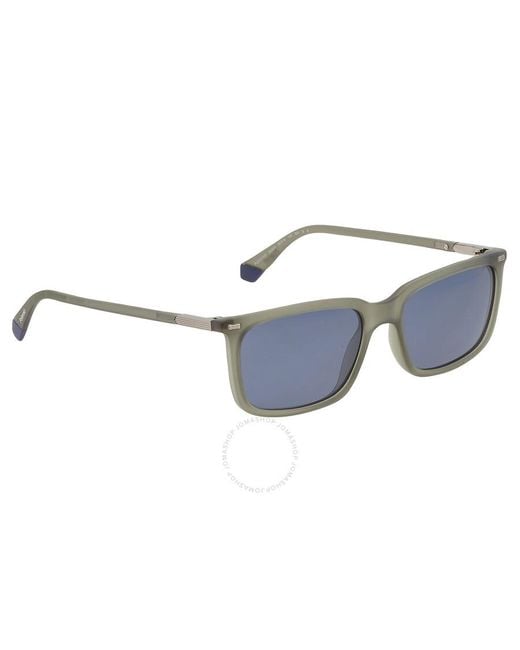 Polaroid Blue Core Polarized Rectangular Sunglasses Pld 2117/s 0dld/c3 55 for men