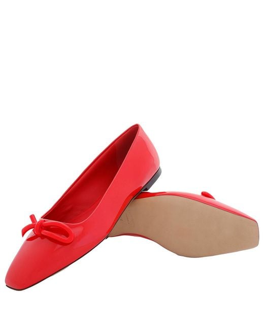 Ferragamo Red Ferragamo Ladies Ballet Flat With Asymmetric Bow