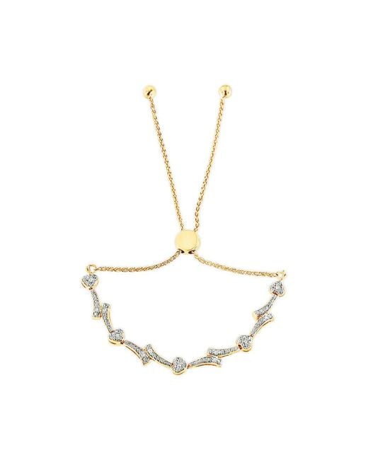 Haus of Brilliance Metallic 14K Plated .925 Sterling Round-Cut Diamond Accent Bracelet (I-J Color, I2-I3 Clarity)