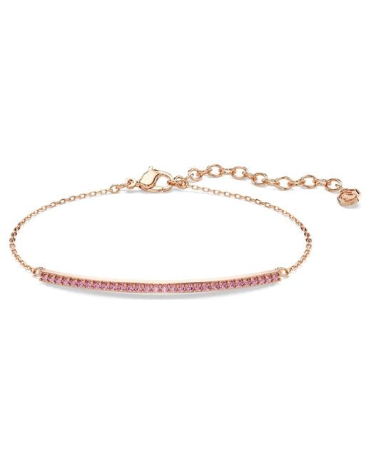 Swarovski White Only Bracelet, Round Cut, 18K Rose Finish