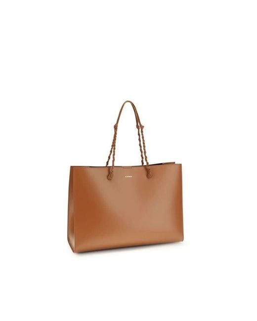 Jil Sander Brown Tangle Tote Bag