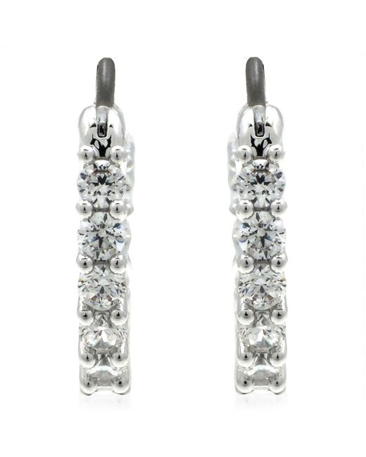 Swarovski White Ladies Vittore Mini Hoop Pierced Earrings