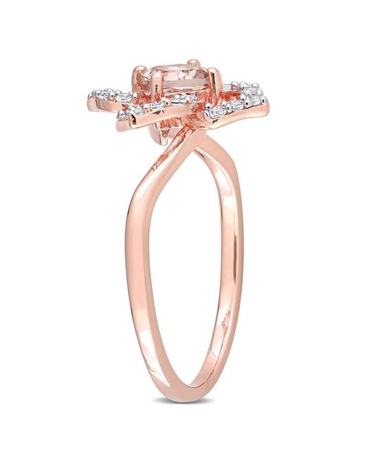Amour Pink 4/5 Ct Tgw Morganite And Topaz Floral Ring for men