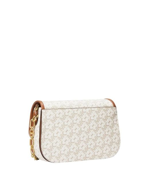 Michael Kors Natural Medium Empire Signature Logo Messenger Bag