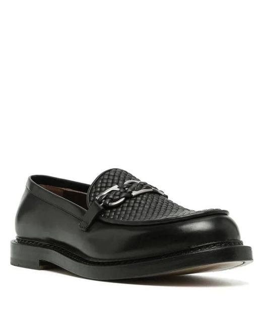 Ferragamo Black Ferragamo Montreal Gancini Leather Loafers for men