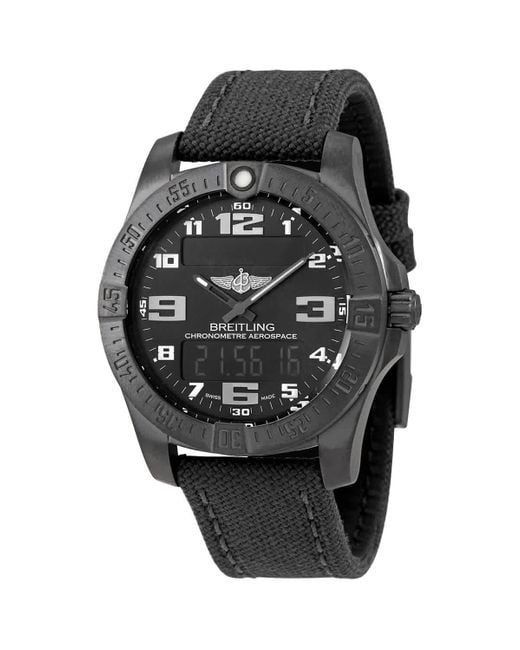 Breitling Black Aerospace Evo Alarm Chronograph Quartz Analog-digital Watch for men
