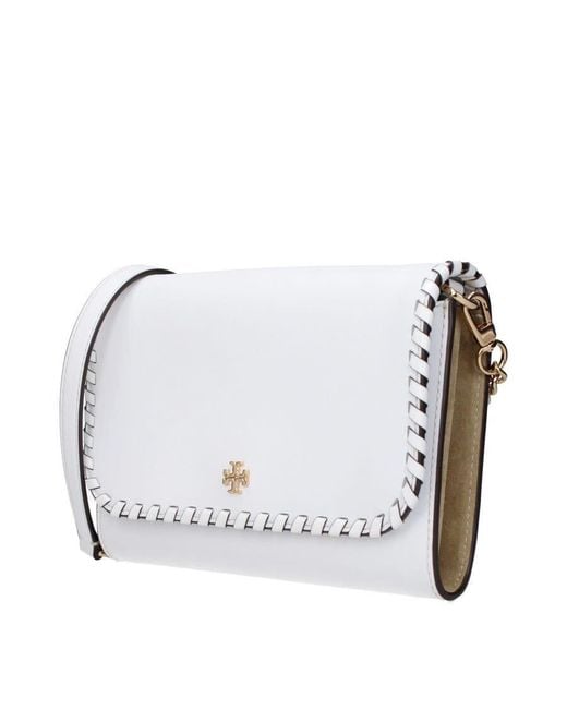 Tory Burch White Leather Clutch Bag