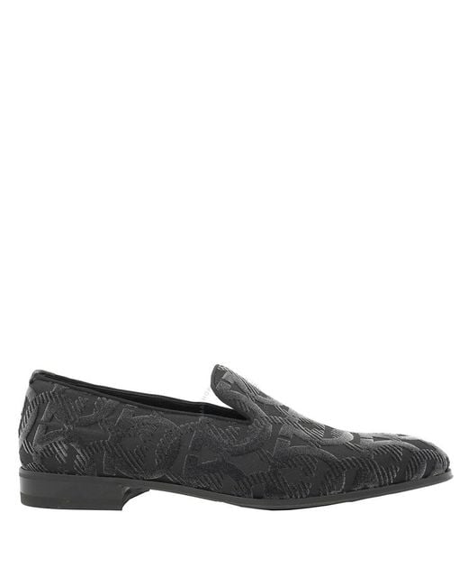 Ferragamo Black Salvatore Lens Gancini Slip On Loafers for men