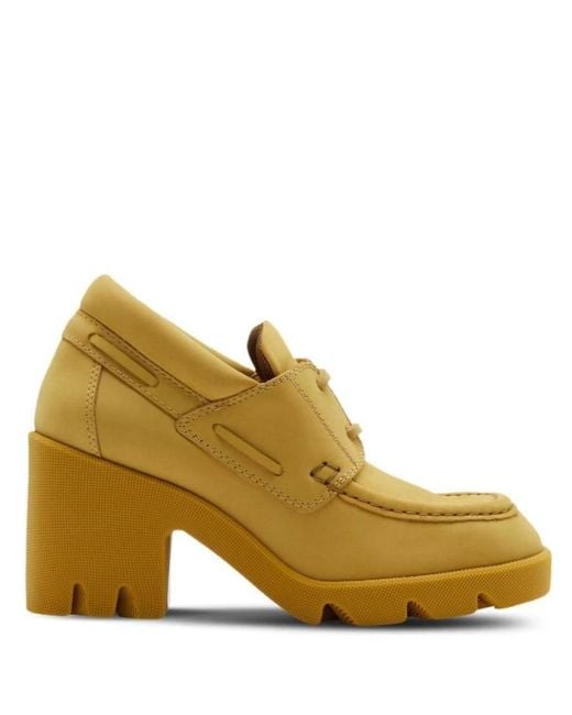Burberry Green Nubuck Stride 65Mm Loafers, Brand Size 36 Us
