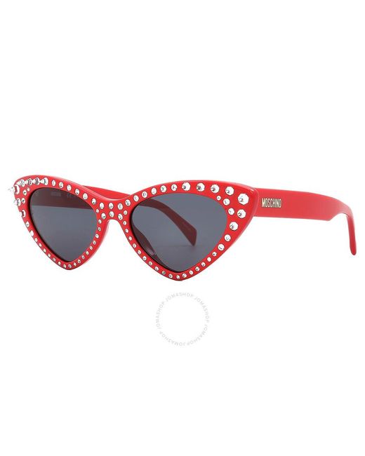Moschino Red Grey Cat Eye Sunglasses Mos006/s/str 0c9a/ir 52