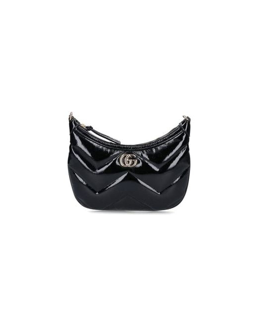 Gucci Black Gg Marmont Small Shoulder Bag