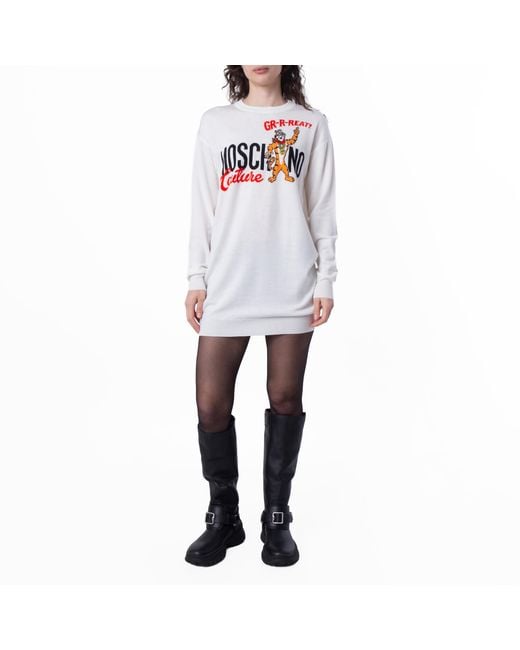 Moschino Pink X Kellogg's Tony The Tiger Graphic Sweater Dress