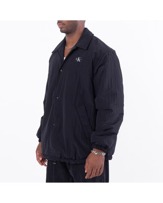 Calvin Klein Blue Straight-Collar Reversible Shirt Jacket for men