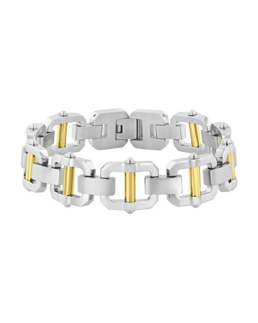 Robert Alton Metallic Stainless Steel With Finish Bracelet for men