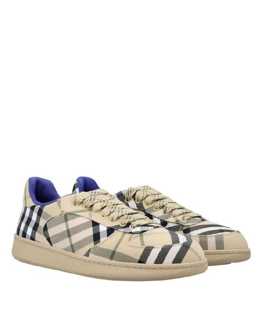 Burberry Blue Check Terrace Low-Top Sneakers, Brand Size 41 (Us for men