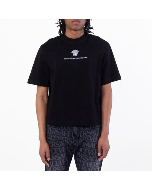 Versace Black Medusa Milano Short Sleeve T-Shirt for men
