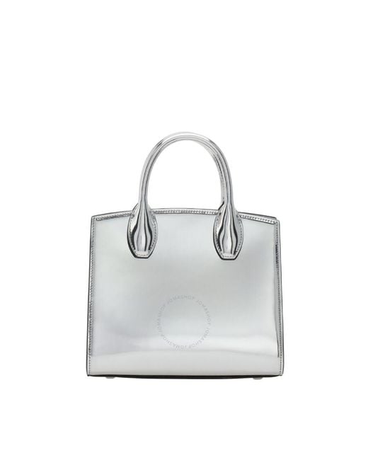 Ferragamo Gray Small Studio Box Gancini Buckle Tote Bag