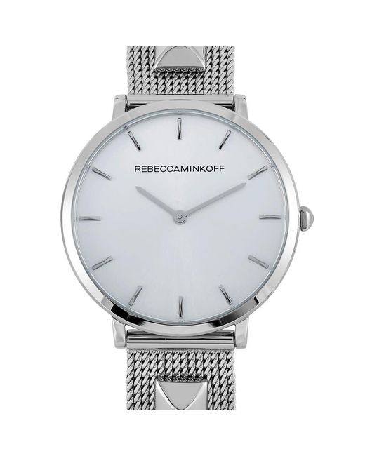 Rebecca Minkoff Major Quartz Silver White Dial Watch in Metallic