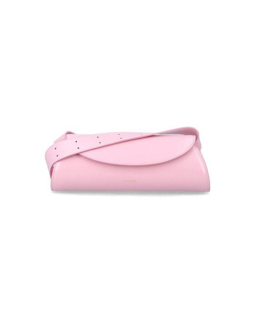 Jil Sander Pink Cannolo Small Leather Bag Bovine Lining Shoulder
