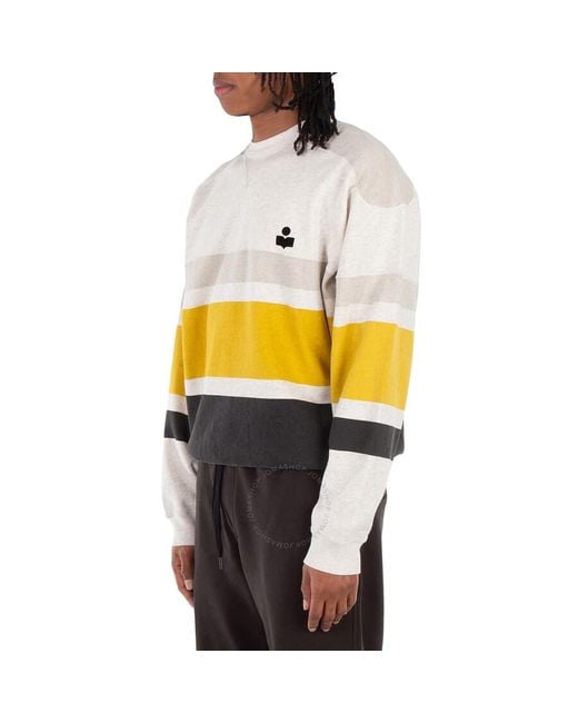 Isabel Marant Yellow Meyoan Striped Crewneck Sweatshirt for men