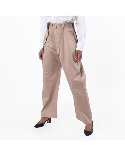 MM6 by Maison Margiela Natural Maison Margiela High-Rise Pants, Brand Size 42 (Us