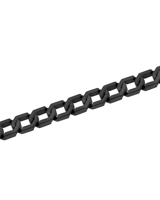 Robert Alton Black Stainless Steel Matte Finish Hexagon Link Bracelet for men