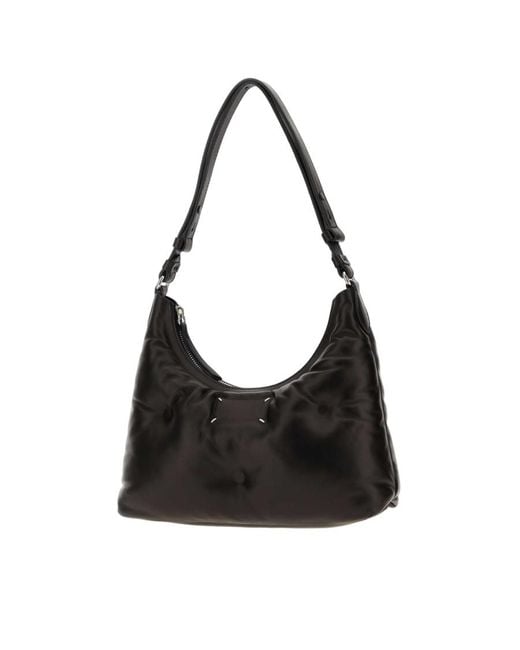 Maison Margiela Black Leather Small Glam Slam Shoulder Bag Borse A Mano