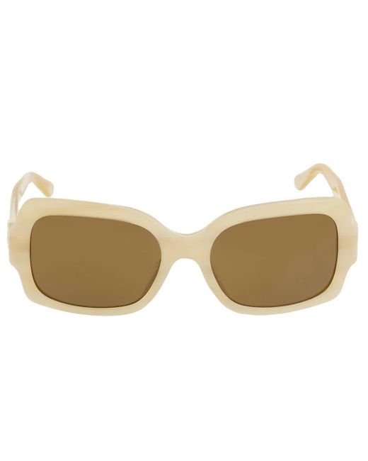 Tory Burch Natural Brown Rectangular Sunglasses
