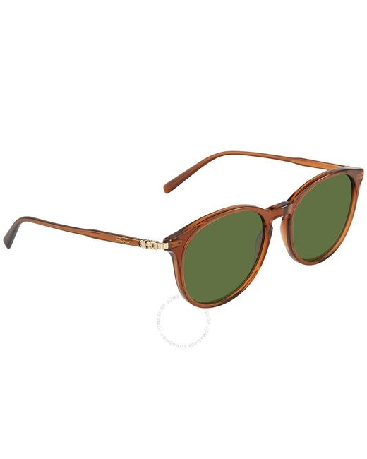 Ferragamo Green Round Sunglasses Sf911s 210 53 for men