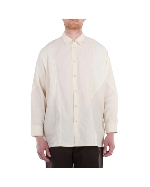 OAMC White Natural Arrow Panelled Shirt for men